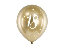 Balon gumowy Partydeco 18 urodziny złoty 300mm (CHB14-1-18-019-6)