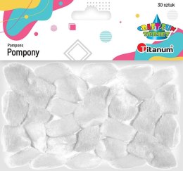 Pompony Titanum Craft-Fun Series akrylowe białe 30 szt