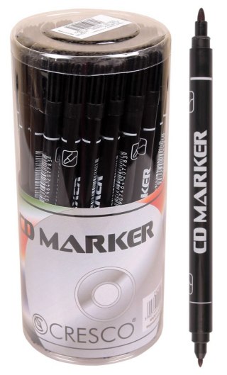 Marker do cd dwustronny wkład czarny B/Mmm Cresco (212100)