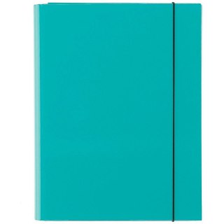 Teczka z szerokim grzbietem na gumkę turkusowa skrzydłowa A4 turkusowy VauPe (310/05)