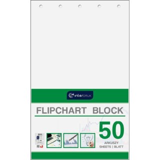 Blok do tablic flipchart 50k. 80g czysty [mm:] 1000x640 Interdruk (FLI50)
