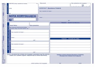 Druk offsetowy A5 nota korygująca VAT netto pełna A5 80k. Michalczyk i Prokop (108-3)