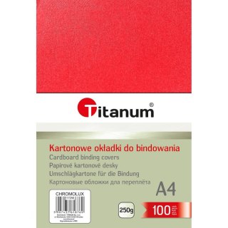 Karton do bindowania A4 błyszczący - chromolux czerwony 250g Titanum