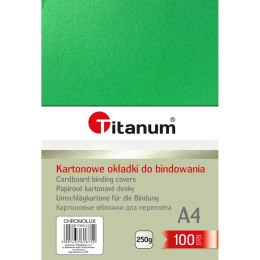 Karton do bindowania Titanum błyszczący - chromolux A4 - zielony 250g