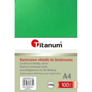Karton do bindowania A4 błyszczący - chromolux zielony 250g Titanum