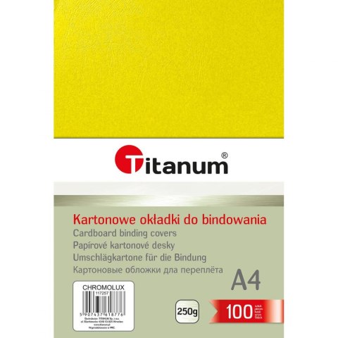 Karton do bindowania błyszczący - chromolux A4 żółty 250g Titanum