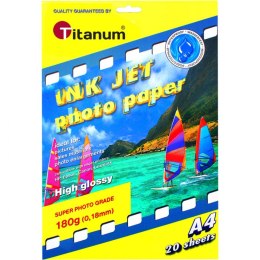 Papier fotograficzny Titanum A4 20 kartek 180 g/m² błyszczący wodoodporny