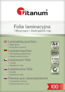 Folia do laminowania Titanum A4 - przezroczysty 100mic. [mm:] 216x303