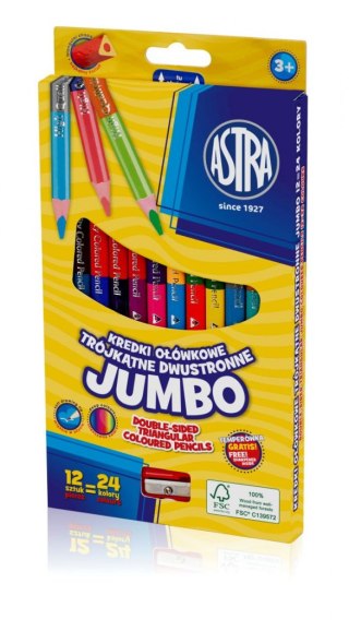 Kredki ołówkowe Jumbo dwustronne 24 kol. Astra