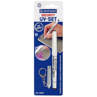 Marker specjalistyczny UV-pen + lampka wkład biały 0,6-1,0mm okrągła końcówka Centropen (2699)