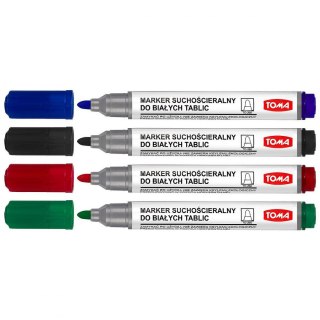 Marker suchościeralny wkład mix okrągła końcówka Toma