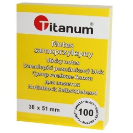 Notes samoprzylepny Titanum żółty 100k [mm:] 38x51 (S-2005)