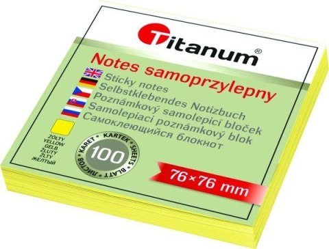 Notes samoprzylepny (karteczki) żółty 100k [mm:] 76x76 Titanum (S-2003)