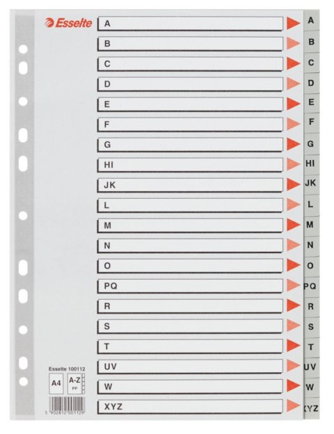 Przekładka alfabetyczna Esselte A4 szara A-Z (100112) Przekładka alfabetyczna Esselte A4 szara A-Z (100112)