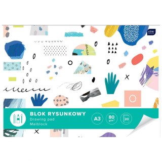 Blok rysunkowy A3 biały 80g 20k [mm:] 420x297 Interdruk (BLRA3)