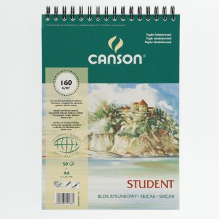 Blok rysunkowy Student A4 biały 160g 50k Canson (400121824)