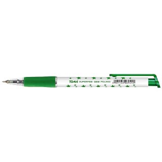 Długopis zielony gwiazdki wkład zielony 0,5mm Toma (TO-069)