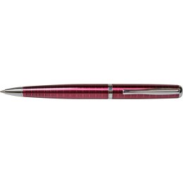 Długopis obrotowy 10B1-DC Titanum metalowy różowy w kratkę srebrne wykończenie niebieski wkład 0,7 mm