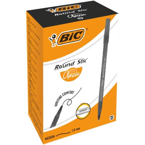 Długopis olejowy Round Stic wkład czarny 0,4mm Bic (920568)