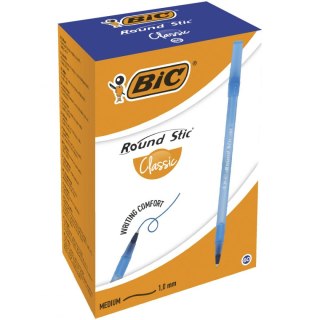 Długopis olejowy Round Stic wkład niebieski 0,4mm Bic (921403)