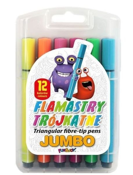 Flamaster Jumbo trójkątny 12 kol. Fun&Joy (FJ-204-12)