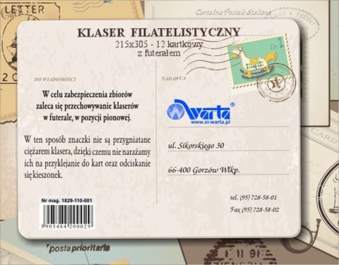 Klaser filatelistyczny [mm:] 215x305 Warta (1829-110-001)