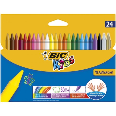 Kredki świecowe Plastidecor 24 kol 24 kol. Bic Kids (829772)
