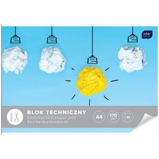 Blok techniczny A4 biały 170g 10k Interdruk (BLT)