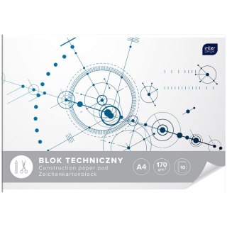 Blok techniczny A4 biały 170g 10k Interdruk (BLT)