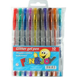 Długopis żelowy Fun&Joy brokatowy 10 kolorów mix 1,0mm (FJ-MR10)