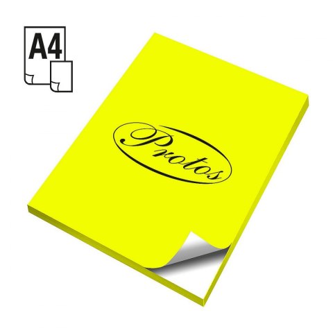 Etykieta samoprzylepna fluo A4 żółty fluorescencyjny [mm:] 210x297 Protos