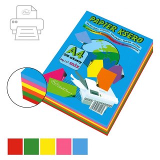 Papier kolorowy A4 intensywny kolor mix 200k. 80g Protos