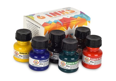 Tusz kreślarski Koh-I-Noor MIX KOLORÓW kolor: mix 20ml Tusz kreślarski Koh-I-Noor MIX KOLORÓW kolor: mix 20ml