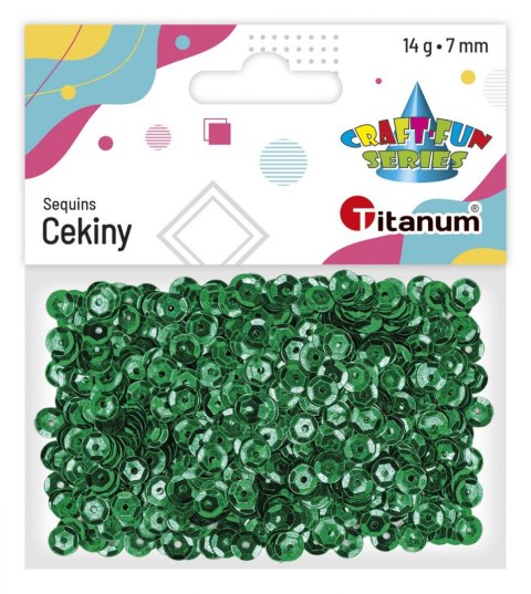 Cekiny Titanum Craft-Fun Series okrągłe 7mm zielone 14g (260078)