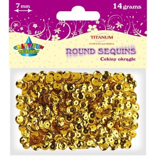 Cekiny Craft-Fun Series okrągłe 7mm złote 14g Titanum (CM6G)