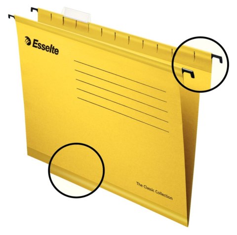 Teczka zawieszkowa Esselte A4 żółty karton 210g (90314) Teczka zawieszkowa Esselte A4 żółty karton 210g (90314)