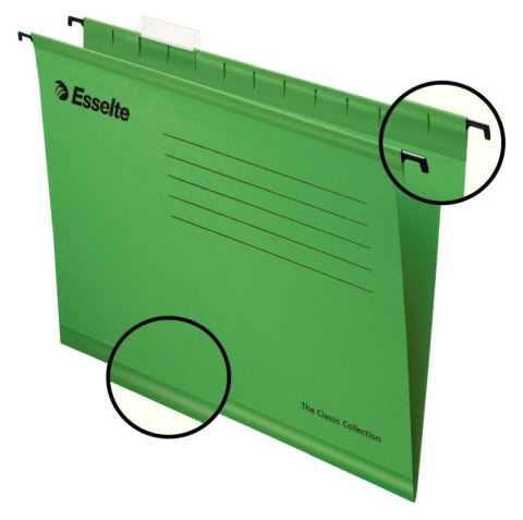 Teczka zawieszkowa Esselte standardowe A4 zielony karton 210g (90318) Teczka zawieszkowa Esselte standardowe A4 zielony karton 210g (90318)