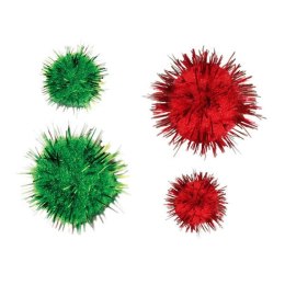 Pompony Titanum Craft-Fun Series brokatowe zielono-czerwony 30 szt (282932)