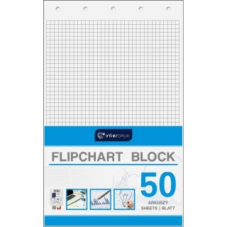 Blok do tablic flipchart 50k. 70g krata [mm:] 1000x640 Interdruk (FLI50#)