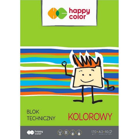 Blok techniczny Happy Color A3 kolorowy 170g 10k (HA 3550 3040-09)