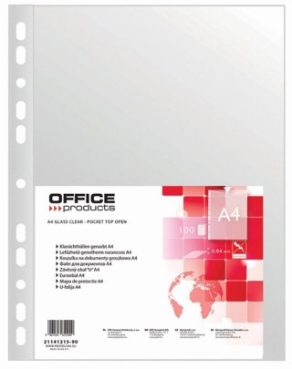 Koszulki na dokumenty groszkowe A4 kolor: przezroczysty typu U 40 mic. Office Products (21141215-90)