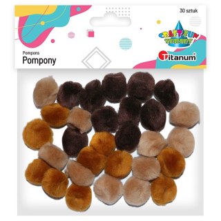 Pompony Craft-Fun Series akrylowe brązowy 30 szt Titanum (115 20 018)