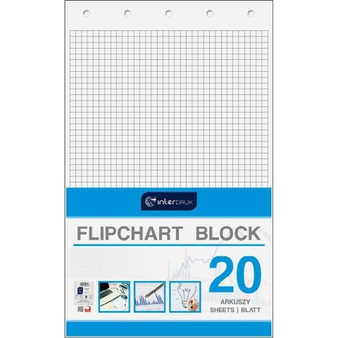 Blok do tablic flipchart A1 20k. 80g krata [mm:] 1000x640 Interdruk (FLI20#)