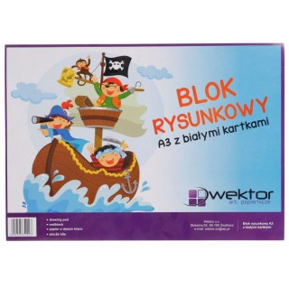 Blok rysunkowy A3 biały 80g 20k [mm:] 297x420 Wektor