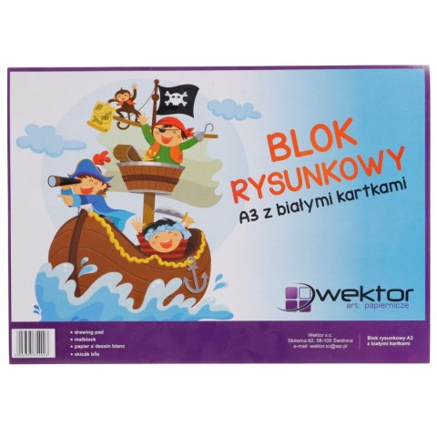 Blok rysunkowy A3 biały 80g 20k [mm:] 297x420 Wektor
