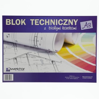 Blok techniczny A3 biały 160g 10k Wektor