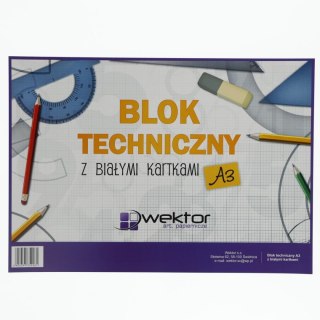 Blok techniczny A3 biały 160g 10k Wektor