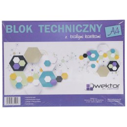 Blok techniczny Wektor A4 biały 160g 10k [mm:] 210x297