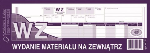 Druk samokopiujący Michalczyk i Prokop WZ wydanie materiału na zewnątrz 1/2 A4 80k. (361-0) Druk samokopiujący Michalczyk i Prokop WZ wydanie materiału na zewnątrz 1/2 A4 80k. (361-0)