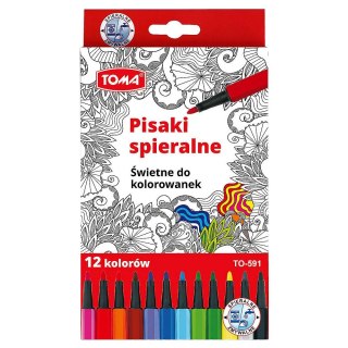 Flamaster zmywalny 12 kol. Toma (TO-591)